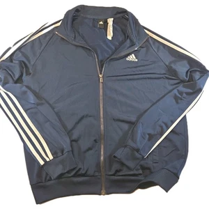 Chaqueta de Pista Adidas Para Hombre M Azul Marino Blanco Rayas Cremallera Completa Estilo Retro - Imagen 1 de 4