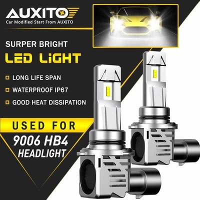 2x AUXITO 9006 HB4 LED Headlight Bulb Low Beam 24000LM 6500K Xenon White M3 EOA - Image 1 of 4