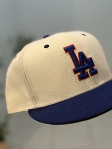 7 5/8 New Era 59Fifty Los Angeles Dodgers Fitted Hat NO Side Patch Grey UV - Picture 1 of 3