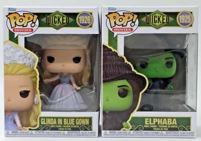 Funko Pop! Movies Wicked Elphaba #1925 Glinda in Blue Gown #1926 Set of 2 - Image 1 of 4