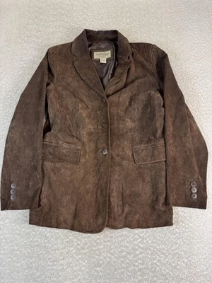 Sonoma Jean Company Jacket Womens Large Brown Suede Leather Blazer Classic - Image 1 of 4