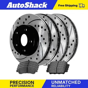 Front & Rear Drilled Disc Rotors Ceramic Brake Pads for Nissan Maxima 3.5L - Picture 1 of 7