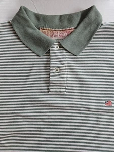 Ralph Lauren Polo Jeans Co.  Polo Shirt Mens XL Green  Stripped Pique - Picture 1 of 6