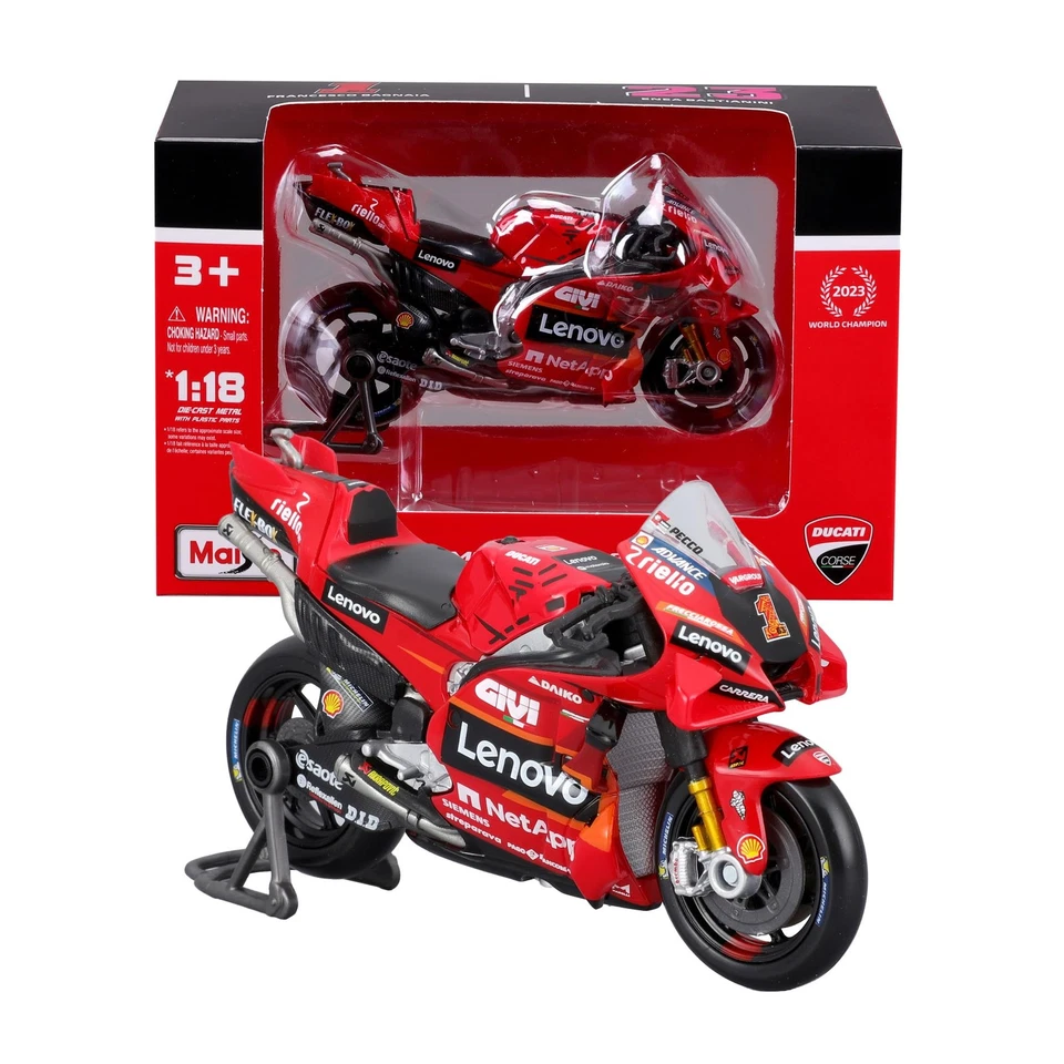 DUCATI BAGNAIA Modello Moto Gp 2023 Pilota 1 Scala 1/18 11cm Maisto DESMOSEDICI