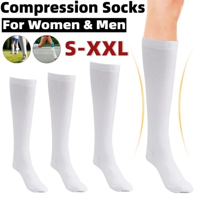 5 Pairs Compression Socks 20-30mmHg Graduated Support Mens Womens S-XXL - Image 1 of 4