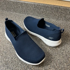 Skechers Air Cooled Goga Mat Sneaker Women's 9 Navy Blue Slip On Low Stretch Fit - Picture 1 of 11