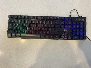 Rii Rk100 Wired Keyboard Light Up Color TESTED - Picture 1 of 4