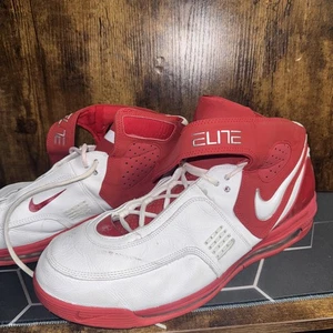 Nike Airmax Elite 314185-116 White Red Lace Up Strap Men’s Size 15.5 - Picture 1 of 5