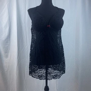 Women’s Size Large Adjustable Racerback Padded Cup Black Strappy Nightgown - Picture 1 of 10