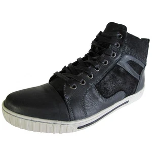 Steve Madden Para Hombres P-Ovell Hi Top Moda Zapatilla Zapato, Cuero Negro, EE. UU. 10 - Imagen 1 de 3