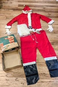 Vintage 50er Jahre Collegeville Weihnachtsmann Anzug komplett verpackt Kostüm Bartgürtel... - Bild 1 von 11