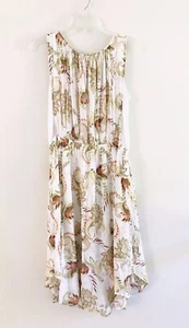 Vestido J Jill Flowly Paisley Pequeño Talla S Blanco Verde Sin Mangas Cuello Redondo - Imagen 1 de 11