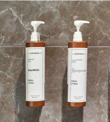 LOTE DE 2 champú Korres Fresh Citrus 12,2 FL OZ EE. UU. / 360 ml Foto 1 de 4