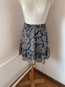 Esprit Paisley Skirt Short Blue Size 8 - Picture 1 of 3