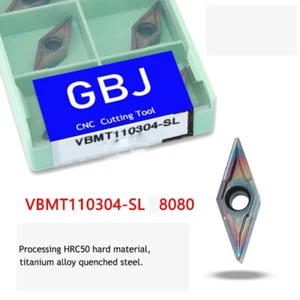 10pcs VBMT110304-SL 8080 Inserto in carburo HRC55 lavorazione acciaio temprato temprato - Foto 1 di 2