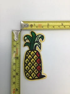 Pineapple Patch Embroidered Iron On Realistic Look Varied Colors 3 1/8 Inches - Picture 1 of 2