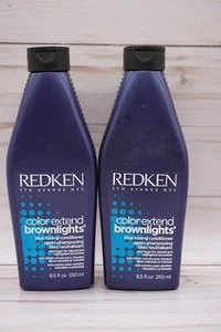 2 Redken Color Extend BROWNLIGHTS BLUE TONING CONDITIONER Anti Brass 8.5 oz - Picture 1 of 2