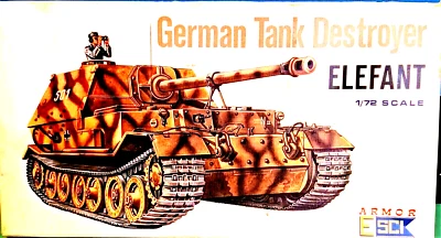 ESCI - GERMAN TANK DESTROYER ELEFANT kit N. 8006 vintage kit anni 70' scala 1/72 - Immagine 1 di 3