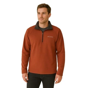 Suéter Pullover Columbia 1/4 Cremallera Polar Pequeño Granate Naranja Para Hombre Pequeño - Imagen 1 de 4
