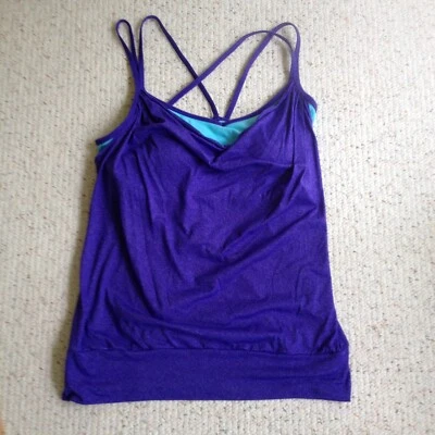 Женский спортивный бюстгальтер lucy® топ фиолетовый/аква встроенный с подкладкой эластичный - Изображение 1 из 4