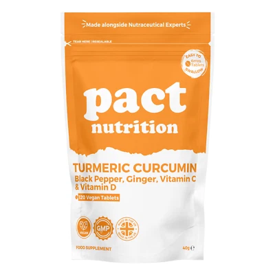 NUTRIPACT Curcuma 5000 mg + zenzero + pepe nero | 120 compresse vegane - 95% curcuminoidi