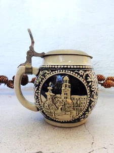 Wekara Topf Bauch Bierstein mit Zinndeckel 5376 Grüße aus Saltzburg - Bild 1 von 9