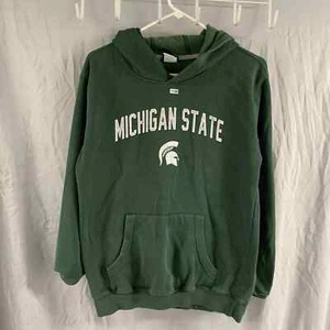 Michigan State Hoodie Adult Large Green Long Sleeve Graphic Print Logo Men’s - Picture 1 of 11