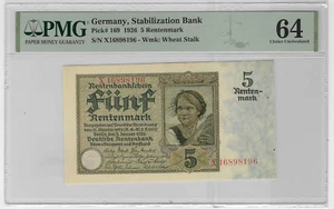 ALEMANIA/5 RENTENMARK 1926 PMG 64!! - Imagen 1 de 2