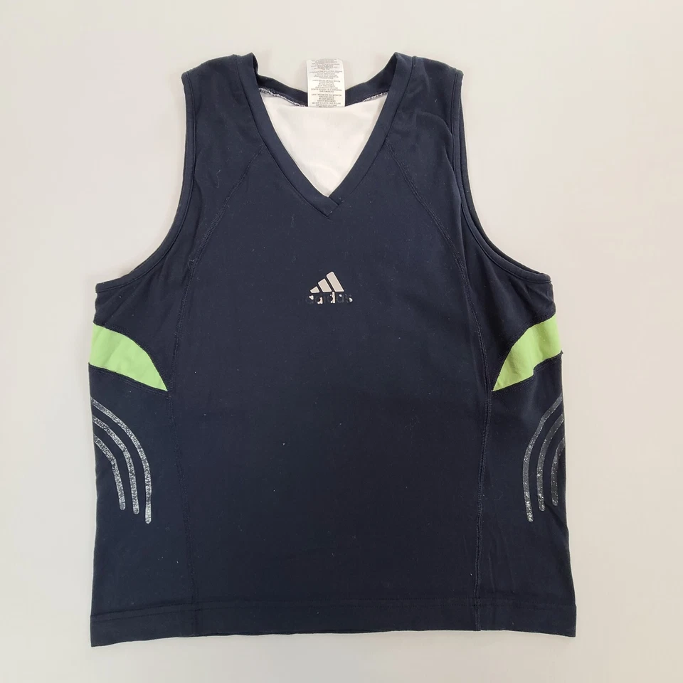 Adidas Shirt Girls Large Blue Tank Top Lightweight Gym Outdoors Youth Kids - Image 1 of 4