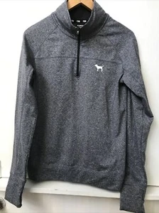 Victoria’s Secret Pink Athletic Gray Top Half Zip Pullover Size M Medium - Picture 1 of 3