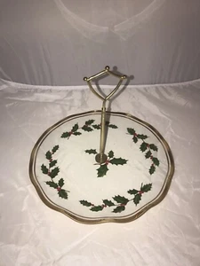 Piatto Vintage LEFTON Hors Divours Designer Collezione. Bacche di agrifoglio Michio Suzuki - Foto 1 di 4