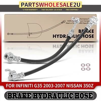 Manguera hidráulica de freno trasero derecho y derecho 2 piezas para Infiniti G35 03-07 Nissan 350Z 03-08 Foto 1 de 4