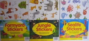 Jungle, Sealife or Farmyard Sticker & Background Set. Approx 20 Stickers - Picture 1 of 13