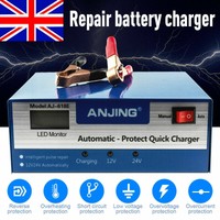 12V/24V Car Battery Charger Automatic Intelligent Jump Starter Pulse Repair 10A