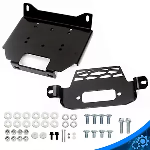 UTV Winch Mount Plate Bracket Fit Polaris RZR 4 900 1000 XP Turbo & General 1000 - Picture 1 of 21