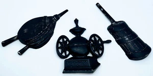 3 colgantes de pared vintage de hierro fundido SEXTON de metal negro - amoladora, fuelle y batidora - Imagen 1 de 12