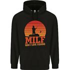 Milf Fishing Funny Fisherman Father's Day Mens 80% Cotton Hoodie