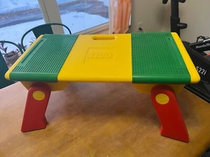 VINTAGE Official LEGO ACTIVITY Folding Legs TABLE Storage Plates Made In USA - Picture 1 of 4