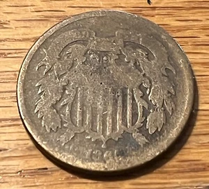 1865 Two cent peice, Scarce - Picture 1 of 2