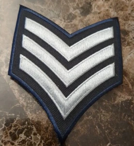 SGT CHEVRONS, LT BLU/NAVY, PATCH LARGO 3" - Foto 1 di 6