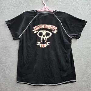 Disney Pixie Dusters Women Top XL Black Shirt Her Universe Logo Graphic V Neck - Picture 1 of 8
