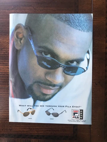 1997 vintage original print ad Fila Sunglasses W/ NBA Allstar Grant Hill Cover