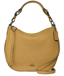 ❤️Coach Leather Sutton Hobo Dark Mustard/Silver Shoulder Bag Original Packaging - Picture 1 of 5