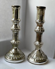 Graham & Green Pair Silver ?Antiqued Mercury? Glass Pillar Candlesticks rrp 50
