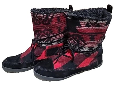 Cute Red Buffalo Check w/Faux Suede Jackman Boots by Madden Girl Size 10 No Box - Imagem 1 de 4