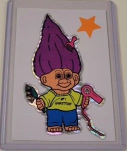 TROLLS Hairstylist Barber 1990's PRISMATIC Prism VENDING MACHINE STICKER CARD NM - Picture 1 of 3