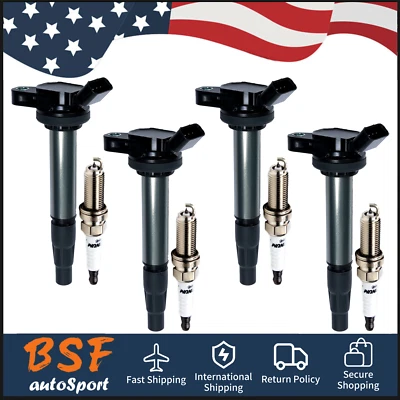 4 катушки зажигания + 4 иридиевые свечи зажигания для Toyota Corolla 1,8 л 2009-2017 UF596 - Изображение 1 из 4