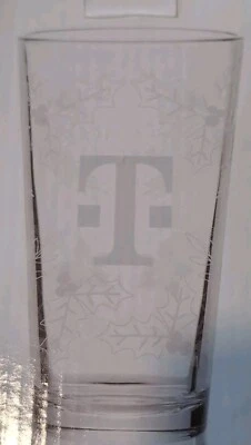 Taza de vidrio de pinta de vacaciones de Navidad T-Mobile, caja abierta, EDICIÓN LIMITADA Foto 1 de 4