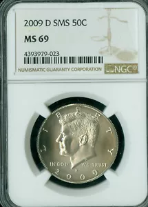 2009 D KENNEDY HALF DOLLAR NGC MS69 SMS FINEST GRADE . - Picture 1 of 2