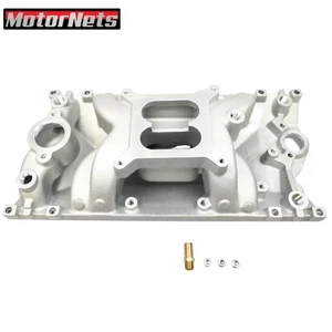 Aluminum Dual Plane Air Gap Intake Manifold For Small Block Chevy 57-95 SBC 350  - Picture 1 of 4